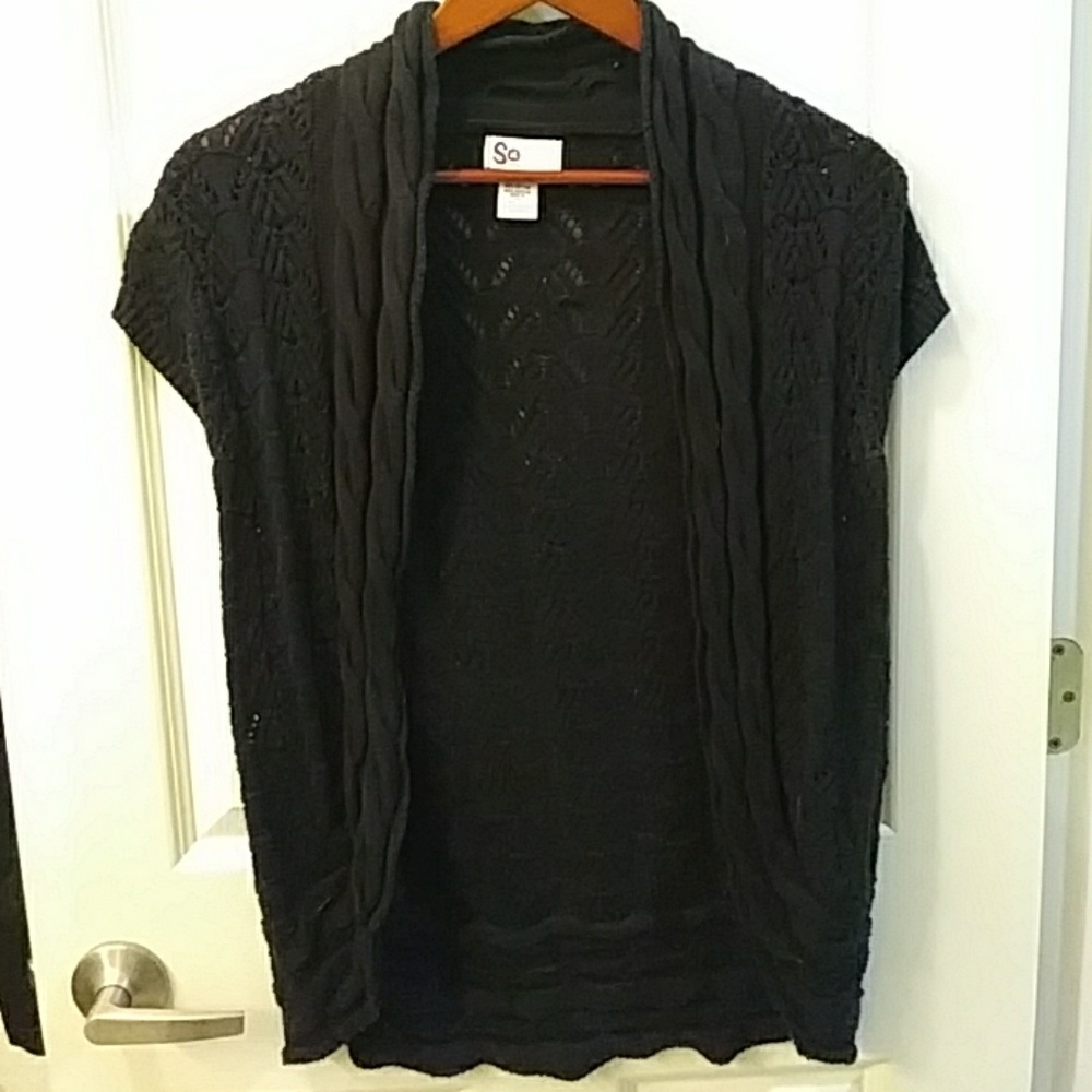 Black crochet cardigan